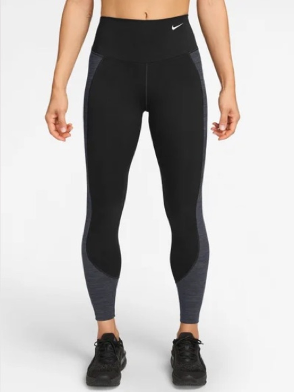 Nike Black and Gray Girls' Performance Leggings
